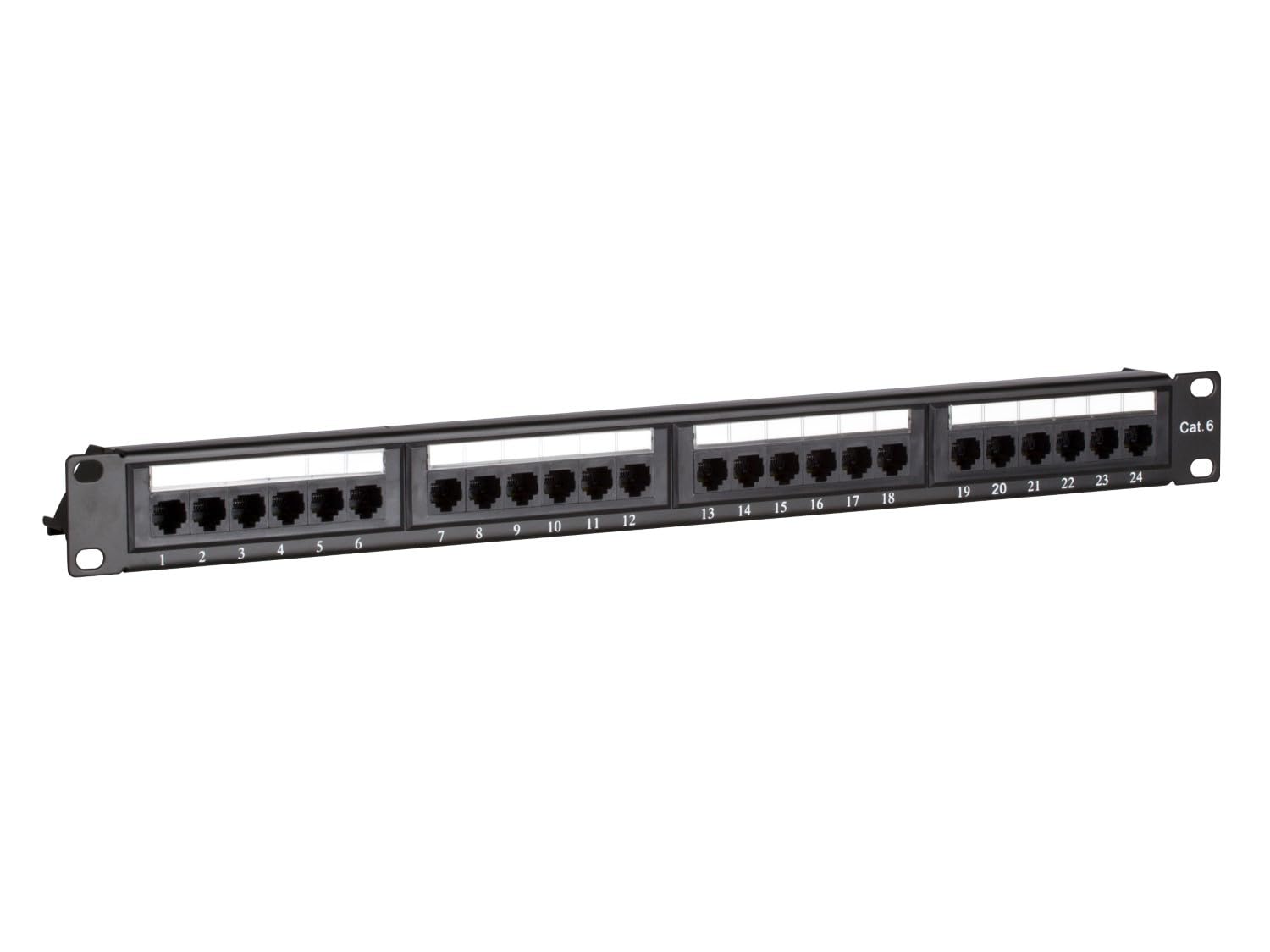 19 Zoll Set: Weißer 6HE Netzwerkschrank zur Wandmontage – Fachboden – Steckdosenleiste SPD 8-Fach – Kabelbügel – Cat6 UTP-Patchpanel