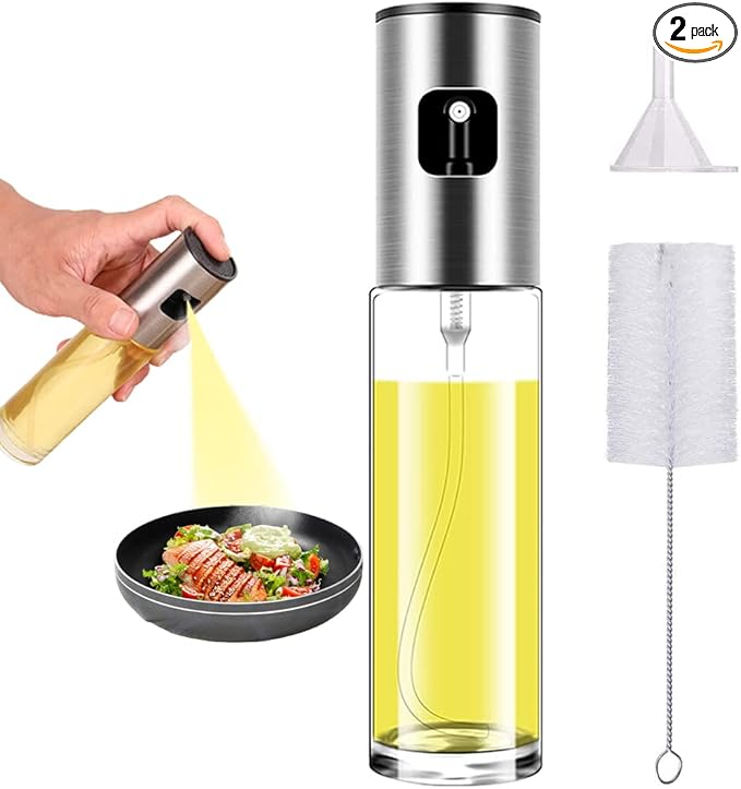 Olive Oil Sprayer for Cooking Oil Spritzer Mister for Air Fryer Glass Bottle for Vinegar Vegetable Oil Portable Kitchen Gadgets for BBQ/Pan/Salads/Baking (1)