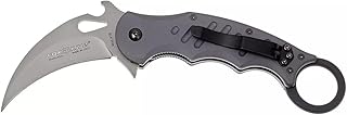 Fox Knives 478 Karambit Emerson Wave Folding Pocket Knife - N690Co Stainless Steel Blade, Bead Blasted Finish - Black Idroglider Reversible Pocket Clip - Liner Lock Folder - Fox Knives