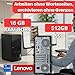 Lenovo - Schneller PC mit Intel Core i7 6700 - Desktop Computer + Silent Rechner für Büro & Home Office mit 4 GHZ - 16 GB - 512GB SSD - USB3.0 - WLAN - inkl Windows 11 Pro und Office 2016