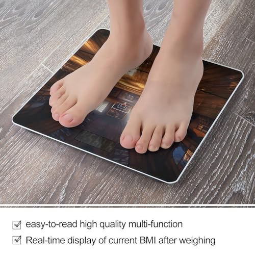 Báscula digital para baño con pantalla LCD brillante miniatura 5