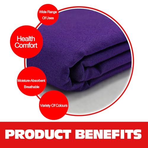 Image of 100% Purple Cotton Fabric for Sewing by 3 Yard, 59 inchWidth Quilting Fabric Medium Weight 5.8 oz, Muslin Fabric by The Yard, Embroidery Cloth