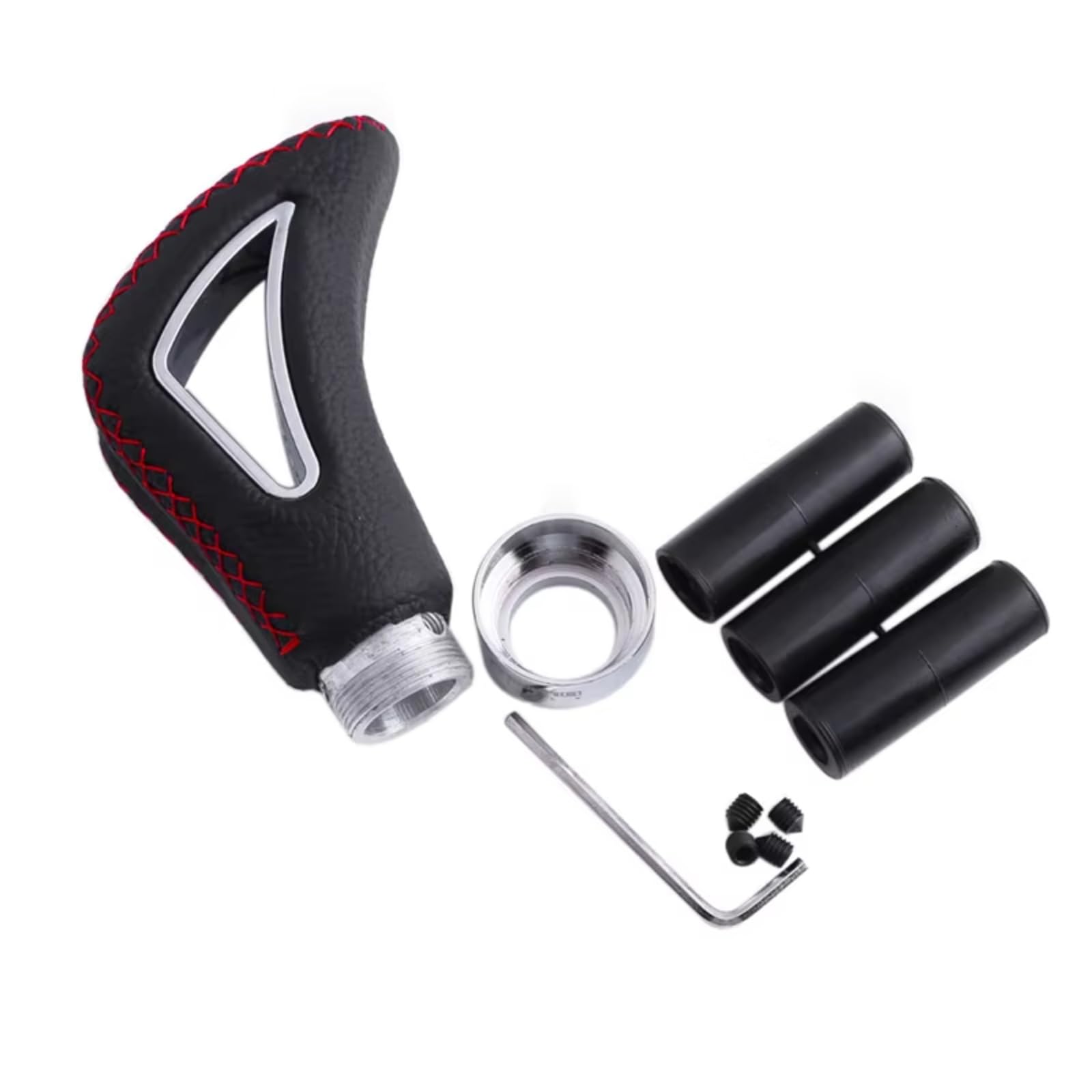 Pbqenxb Red Line Universal Pu Leather Gear Shift Knob Black Manual Car Stick Head Replacement Modified Car Shift Knobs(Red Line)