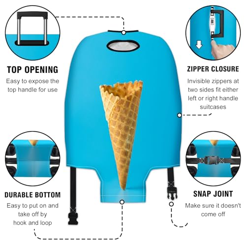 Travel Luggage Cover Suitcase Protector Scratch-Resistant Fit Not Included Suitcase Ice Cream L-26-28in3