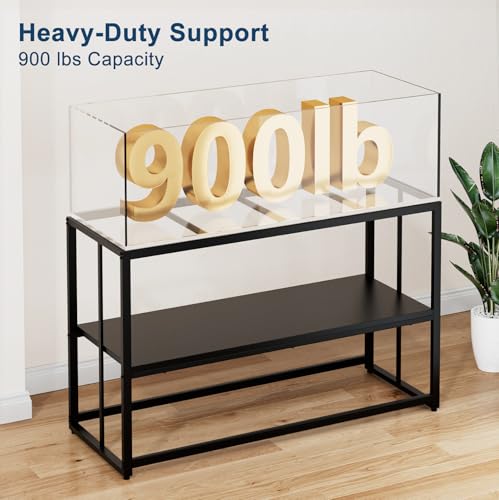 Urban Deco 55-75 Gallon Fish Tank Stand 900LBS Capacity For Aquarium Stand Metal Fish Tank Stand 48.4"x19.7"x31.5" Dual-Layer Design Terrarium Stand Ideal for Home and Office