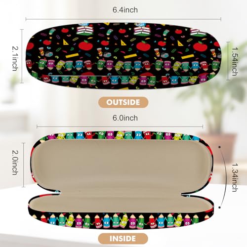 Image of Glasses Case Hard Shell,Portable Protective Eyeglasses Case, Eyeglass Holder Box with Cleaning Cloth,for Women Men