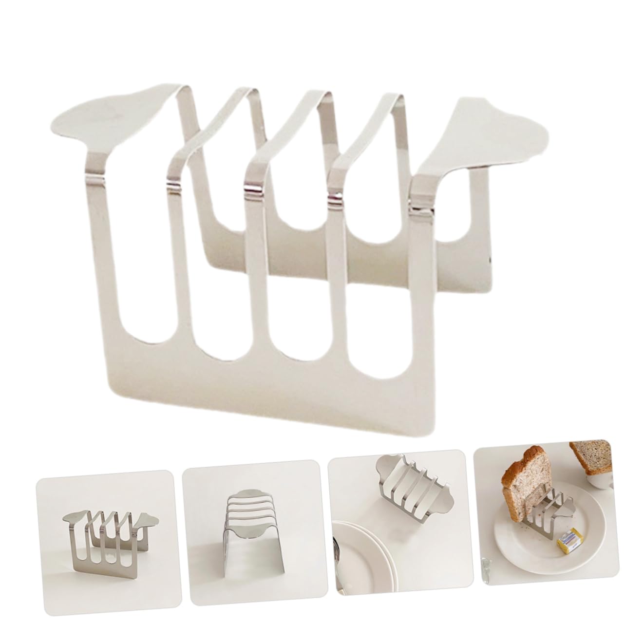 Cabilock Stainless Steel Toast Rack Countertop Bread Stand for Kitchen Multi Functional Toast Holder for Home Cafe and Restaurant Use Elegant and Easy to Clean Design