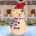 Risenor Lighted Snowman Christmas Decorations, Collapsible Battery Operated Snowman with Build in 20 LED Lights for Xmas Holiday Indoor Outdoor Lawn Yard Garden Decor