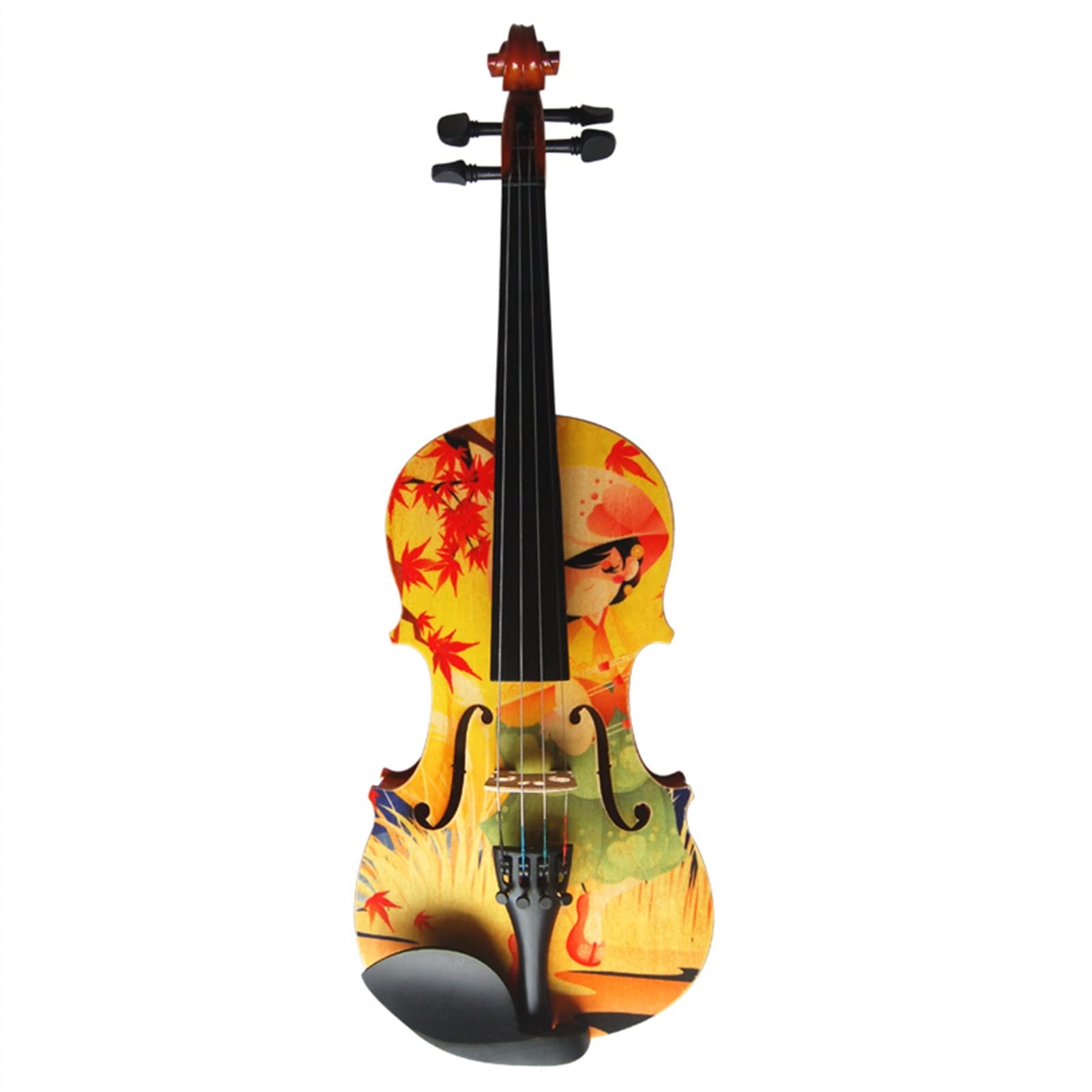 Set di Strumenti Musicali per Violino Acustico 4/4 in Legno Massiccio Fatto A Mano per Studenti Colorati Violini per Studenti