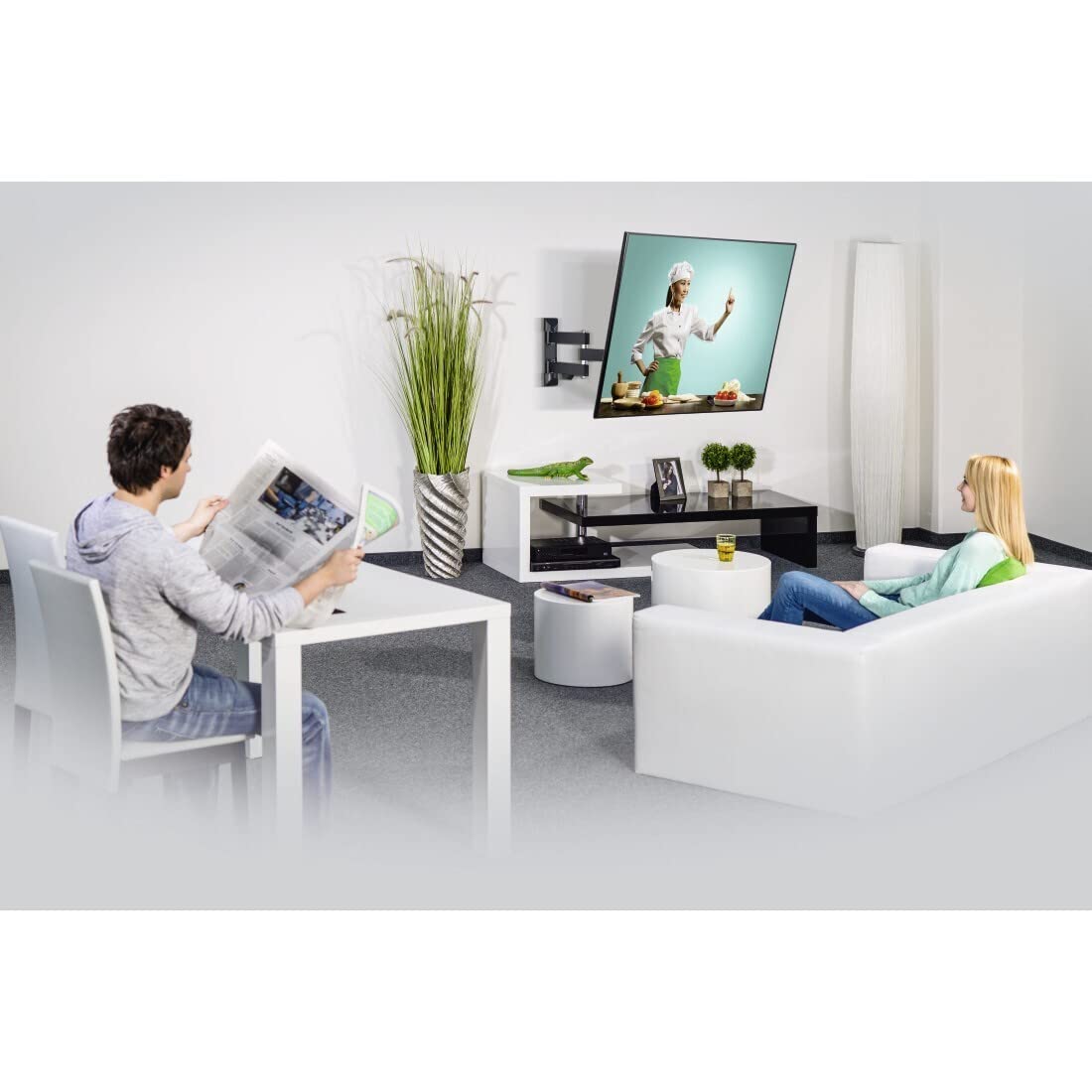 Uchwyt ścienny do telewizora Full Motion, 1 gwiazda, 100 x 100, 66 cm (26"), 2 ramiona, czarny