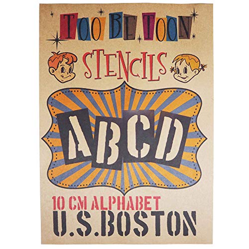 ステンシルシート アルファベット U.S.BOSTON 特大サイズ(10cm)