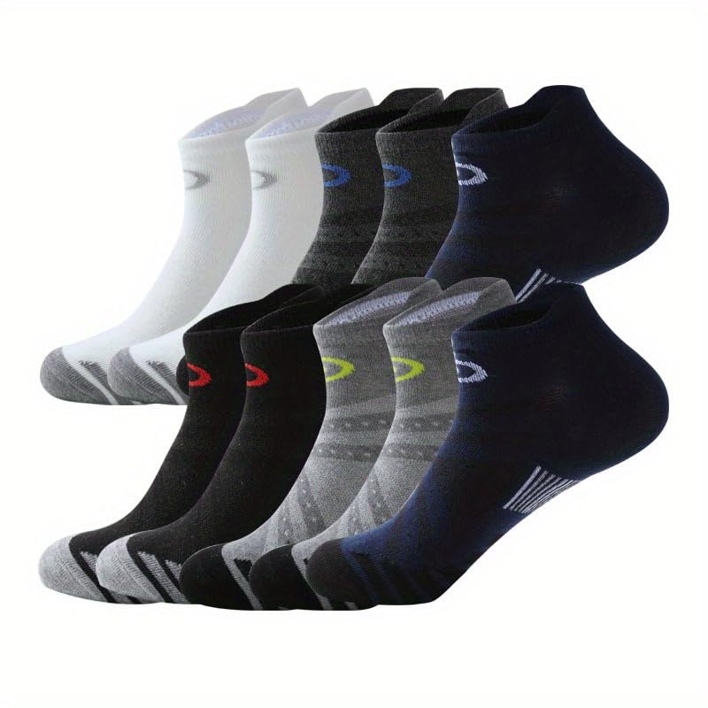 Short Socks for Men and Women, Comfortable and Breathable, Suitable for Sports and Fitness (10 Pairs)