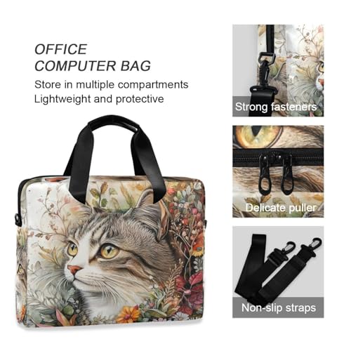 Maletín para laptop 15.6 pulgadas con diseño acuarela gato miniatura 6