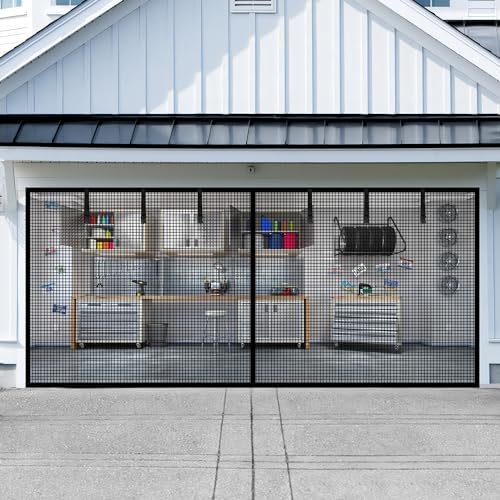 AURELIO TECH Garage Door Screen for 2 Car 16x7 ft Double