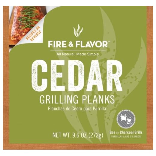 Fire & Flavor 4 Count Single Serving Grilling Plank, 6 by 6-Inch, Cedar