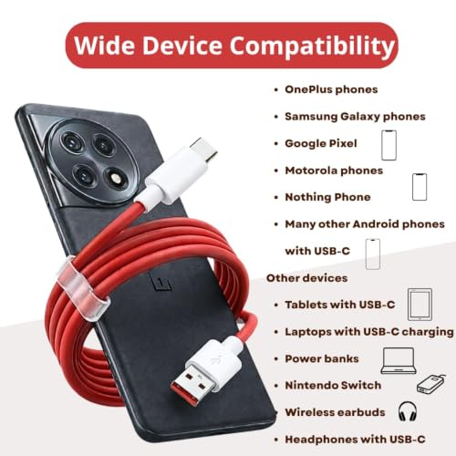 Image of HANYCONY 65w SUPERVOOC Rapid Charging Adapter Compatible with Oneplus 15 /15r /13 /13r /13s /12 /12r /11 /11r /Nord 5 /Ce5 /4 /Ce4 /10T /10| Smart Protection Charger | Original Charging Speed |