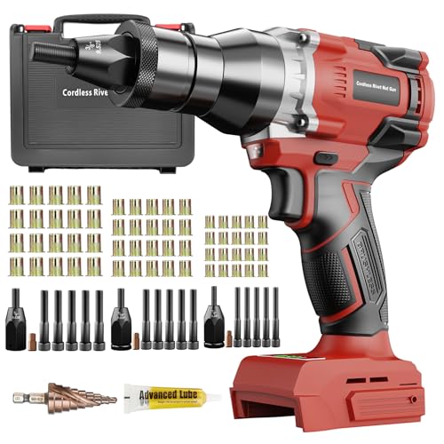 CAMXTOOL Cordless Rivet Nut Gun Compatible with Milwaukee 18V Battery Electric Rivet Nut Tool with 1/4 5/16 3/8 Nut Head Battery Powered Rivetnut Tool Auto Mode & Memory Mode Tool Only