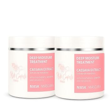 I Belli Capelli Venice Cassava Extract & Argan Oil Hair Mask - Anti-Frizz Keratin Hair Treatment for Dry Damaged Hair - Anti Breakage Hair Products for Women, Moisturizing, Repairing - 2x 17.6oz