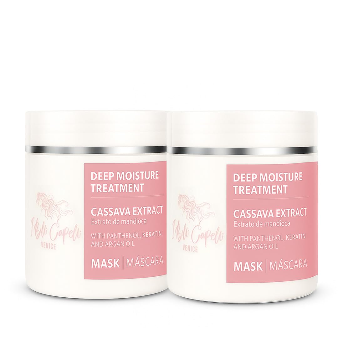 Venice Cassava Extract & Argan Oil Hair Mask - Anti-Frizz Keratin Hair Treatment for Dry Damaged Hair - Anti Breakage Hair Products for Women, Helps in Moisturizing, Repairing