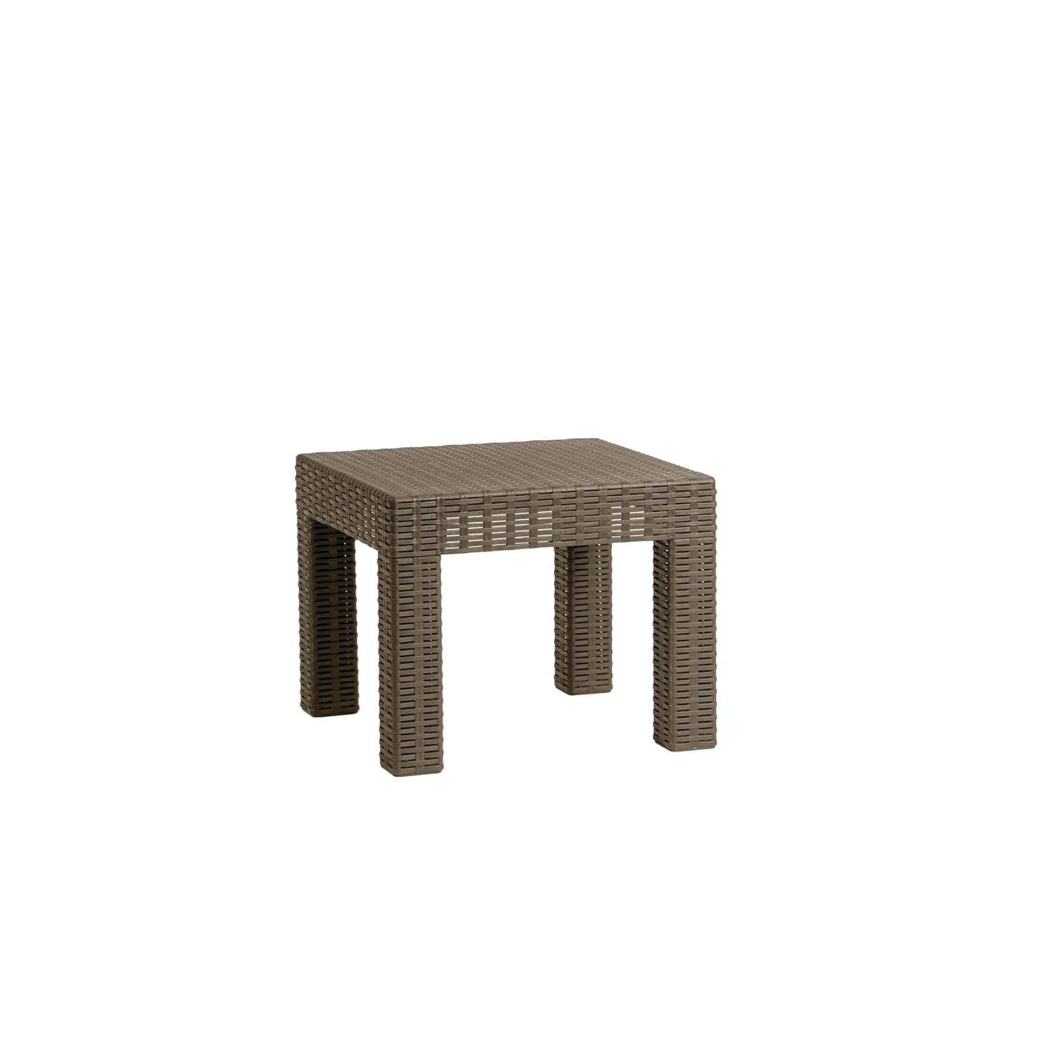 Plastdour SideTable Outdoor Table Patio Furniture Plastic Table Rectangle Table Rattan Furniture Balcony Table Patio Table Outdoor Patio Furniture Rattan Table Garden Table (Side Table, Brown)