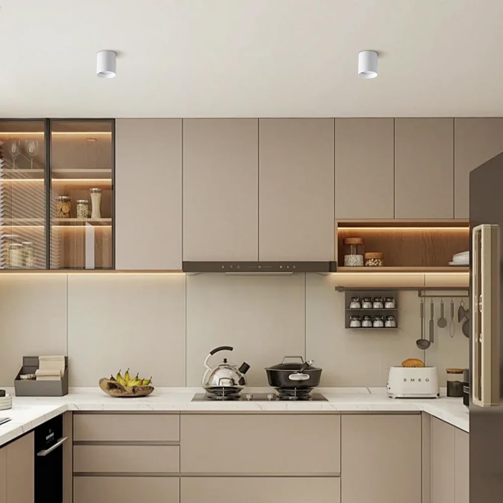 Faretti da incasso, faretti da soffitto, faretti da soffitto a LED, faretti cilindrici, lampada da bagno, alluminio bianco, faretti da soffitto direzionali da 3,15" for ingresso, veranda, bagno(3500k,