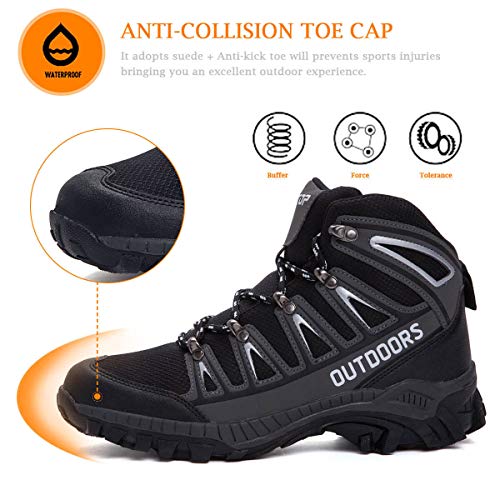 Ziitop Mens Hiking Boots Breathable Lightweight Trekking Backpacking Mountaineering Boots High-Traction Grip Outdoors Hiker Boot For Men thumb #4