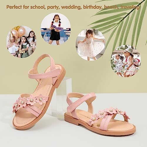 Image of PANDNAINJIA Girls Sandals Open Toe Toddler Kids Dress Summer Shoes