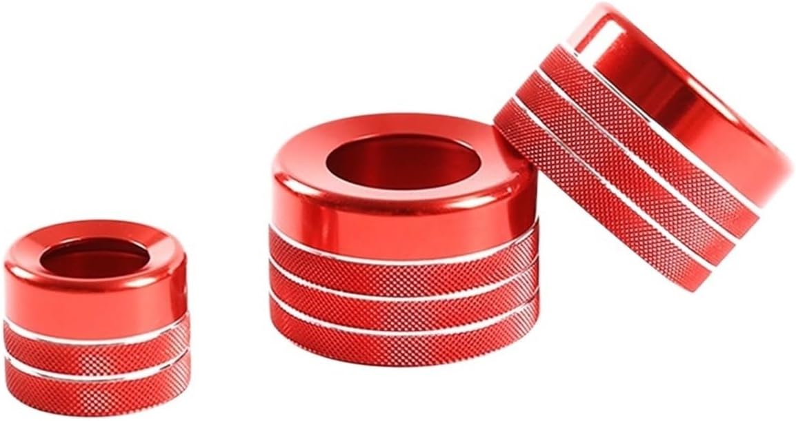 [Replacement] Red Air Conditioner Knob Audio Volume Tune Button Trim Cover Ring for BMW X5 X6 E70 E71 F15 F16 2014-2018