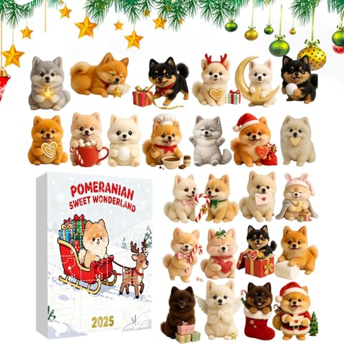 クリスマス カウントダウン おもちゃ - 2D フラット アクリル 犬 デザイン オーナメント,オーナメント カウントダウン カレンダー | 男性 男の子 女の子 若者 ティーンズ 妻 夫 息子 娘 家族 友達向け