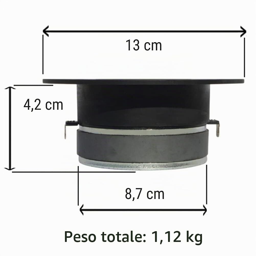 1 CIARE CT267 CT 267 tweeter driver nero da 5" 13 cm 130 mm di diametro 150 watt rms 300 watt max impedenza 4 ohm 105 db spl auto, 1 pezzo + condensatore e 5 sticker omaggio
