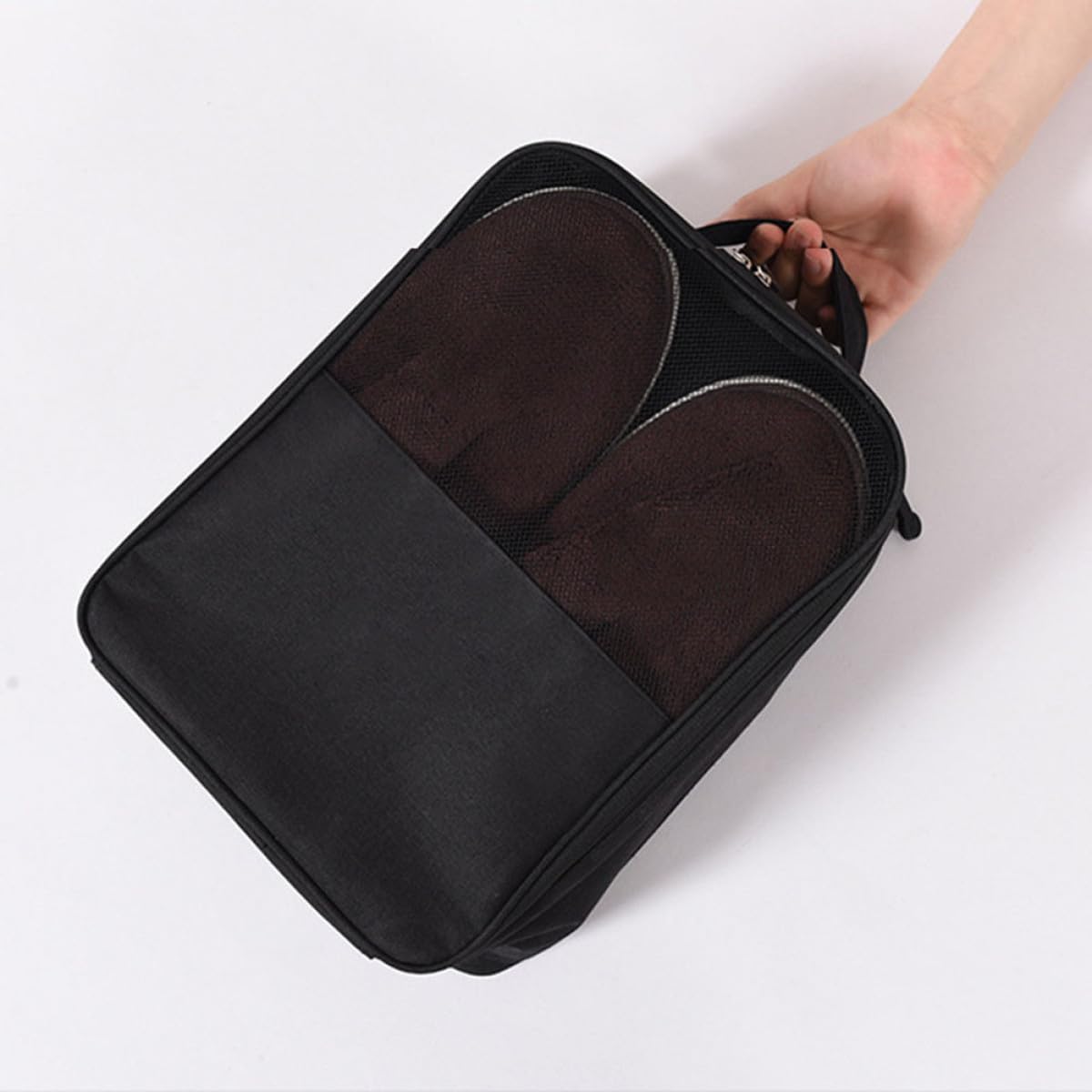 Borsa Porta Scarpe da Viaggio Nero, Organizer Comodo e Multifunzionale Grande Capacità, per Trasporto e L'ordinamento delle Scarpe
