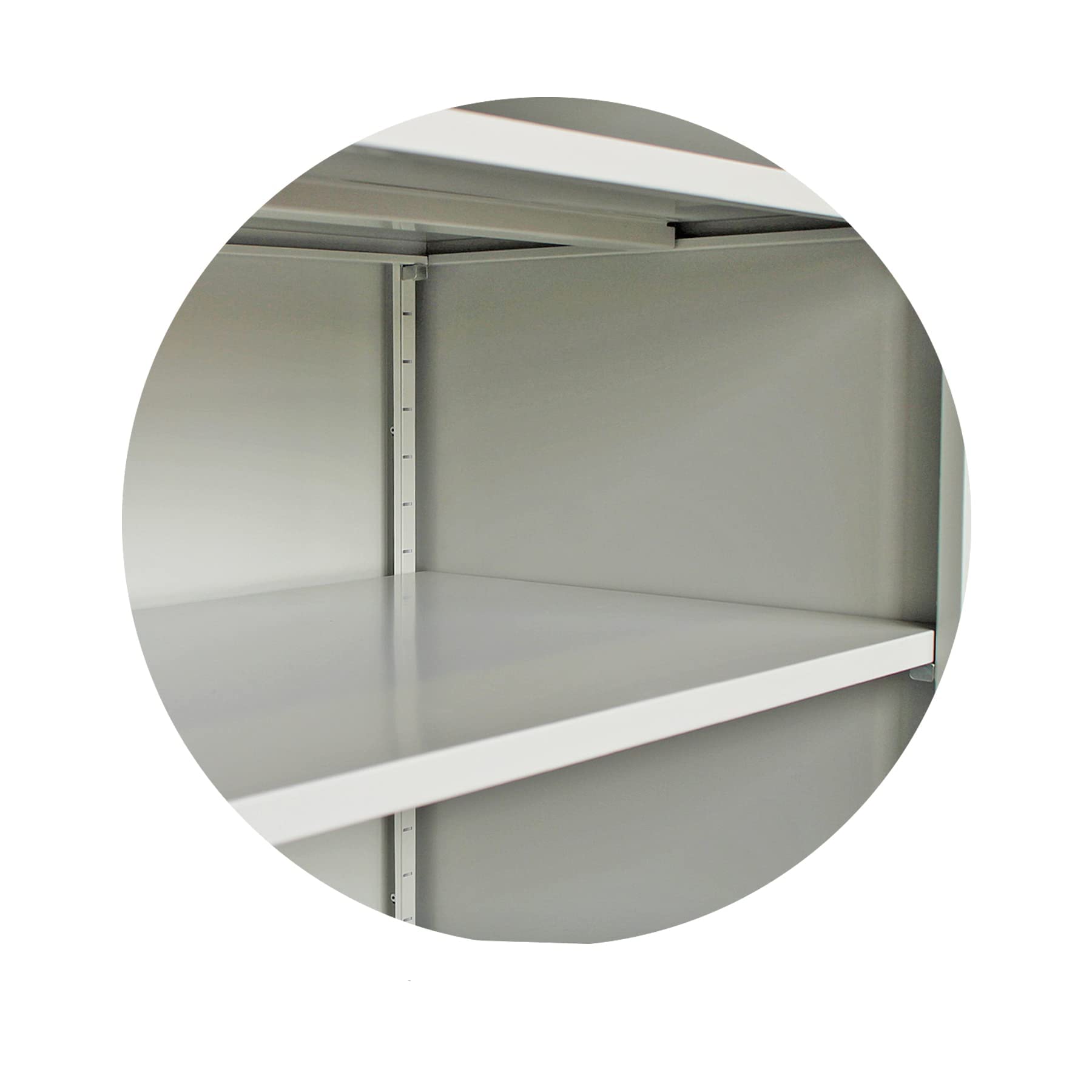 Schrank & Stuhl zusätzlicher Fachboden | Einlegeboden für Flügeltürenschrank | Stahlschrank 92x50 cm (BxT) inklusive je 4 Fachbodenträger (lichtgrau (RAL 7035))