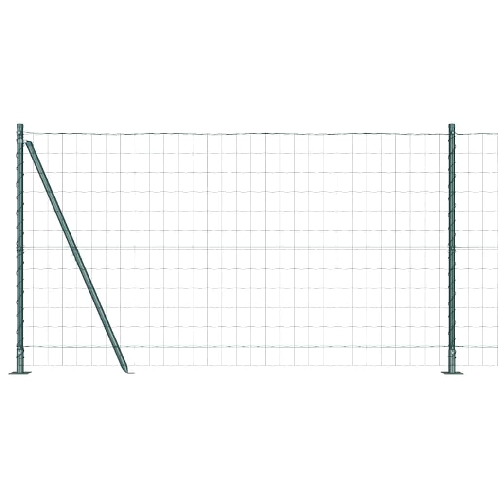Outdoor Garden Fence Panel with Post Green 1.2 x 10 m Steel and PVC Weather Resistant Privacy Screen for Patio Backyard Pet Enclosure Durable Modern Boundary