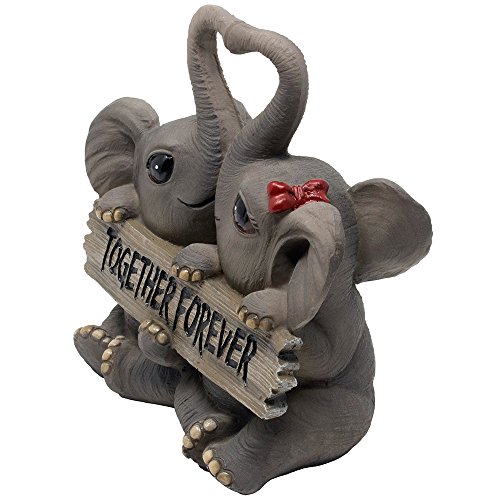 Figura Decorativa de Pareja de Elefantes con Corazón miniatura 2