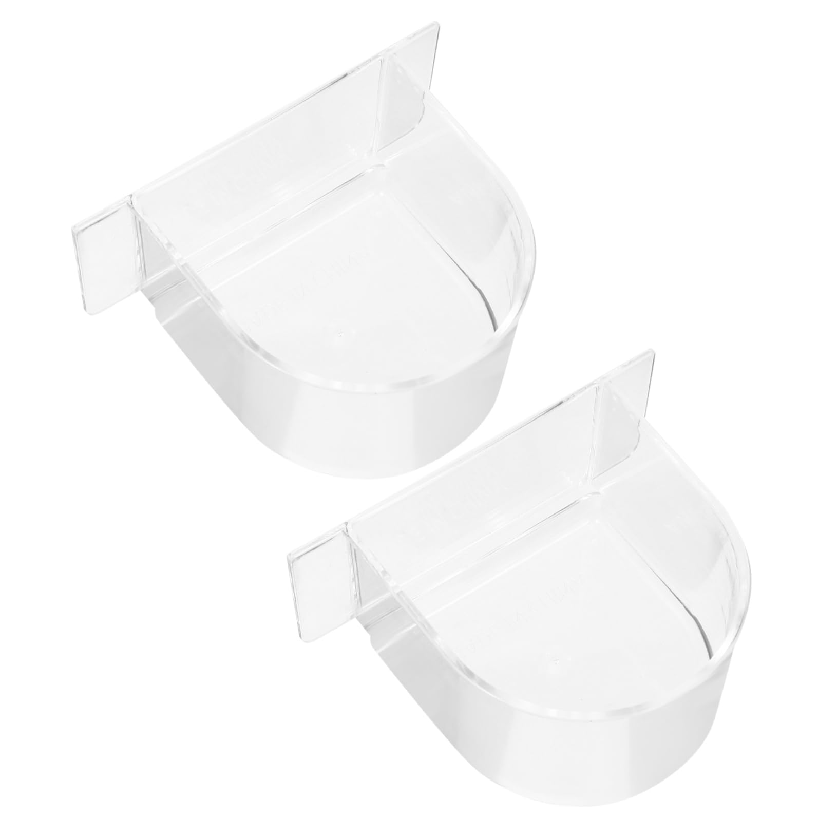 BESPORTBLE 2pcs Transparent Bird Food Trough Thick Semicircle Feeder for Pet Birds Easy to Install and Parrot Food Container Birdcage Accessory