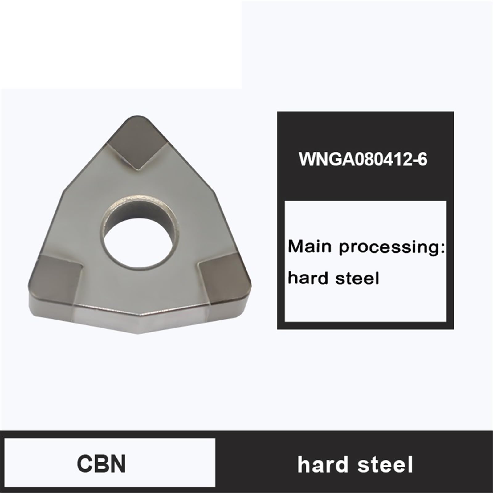 Insertos De Diamante CBN WNGA080408 Herramientas Torneado Para Hoja Torno CNC Acero Duro(WNGA080412 10PCS)