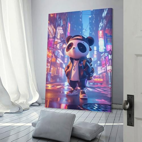 Cuadro de panda estilo graffiti para transformar las paredes de tu dormitorio juvenil 3