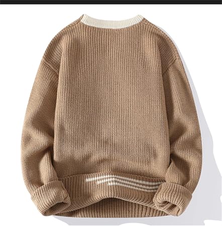 Men Vintage Twisted Sweater Crew Neck Fit Knitted Pullover Jumper Loose Harajuku Sweaters2