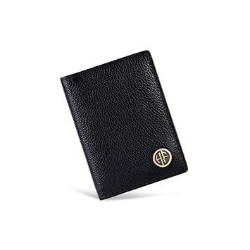 HAMMONDS FLYCATCHER Genuine Leather Card Holder Wallet for Man & Women, RFID Protected ATM/Credit Card Holder Wallet for Men with 6 Slots, Gift for Men, Father, Husband, Boyfriend - Black - image, photos
