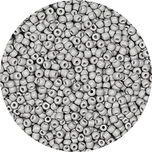 Bala&Fillic Gray Color 4mm Seed Beads About 1200pcs/100Grams in Bag, 6/0 Glass Craft Beads for Making Bracelet and Necklace (Gray)