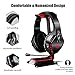 immagine 5PHOINIKAS Cuffie Gaming PS4, Cuffie Wireless Bluetooth con surround 7.1 per bassi, Cuffie da Gioco con Microfono per Xbox One, PC, Nintendo Switch - Rosso