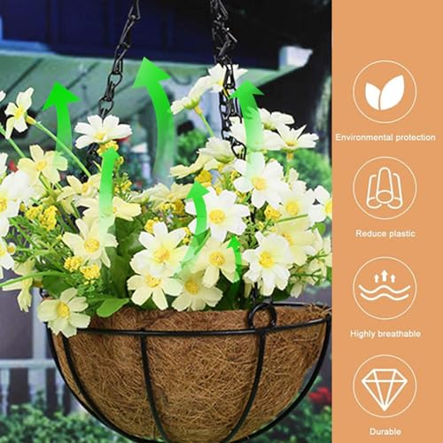 Doublures de panier suspendu à la noix de coco coco pour pots de jardin suspendus extérieurs - 6