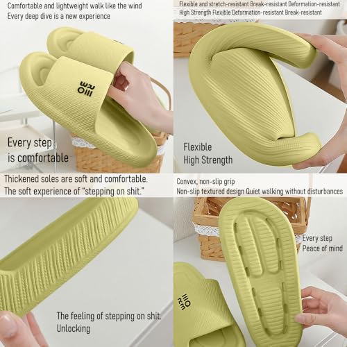 Bathroom Slippers for Men Women,Shower Shoes Thickened,Slippers Indoor Home Beach Non Slip Anti-Slip Quick Drying Pool Slides,Green3