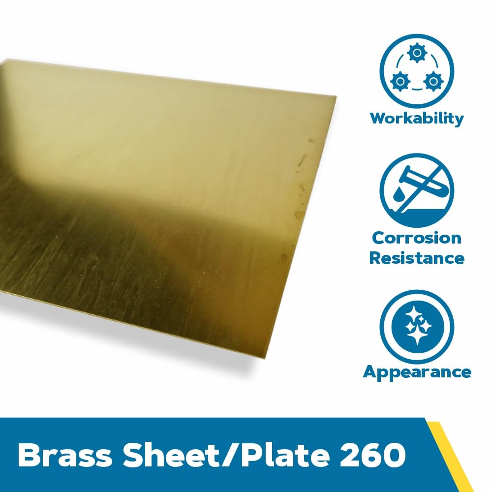 Amazon.com: 260 Brass Sheet, Unpolished (Mill) Finish, H02 Temper