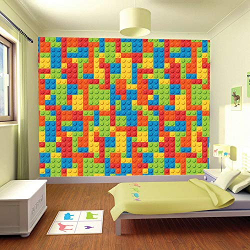 Amazingsticker Building Bricks Block Toy Background Wallpaper Wall Mural Photo Children Kids Bedroom Playroom 390X260cm