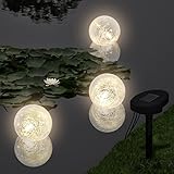 Atlojoys Schwimmleuchte, Solarkugeln, Schwimmkugeln, 3er LED, Schwimmende Laterne, Pool Teich, Teichleuchte, Dekoration