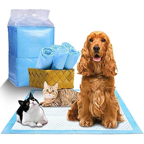 Bizcasa Pet Diaper, Dog and Puppy Training Pads, Ultra Absorbent Pet Toilet Pee Mat, Disposable Wee Mats for Dog,Cat, 60pcs 45*60cm Pet Potty Training Pads Cover