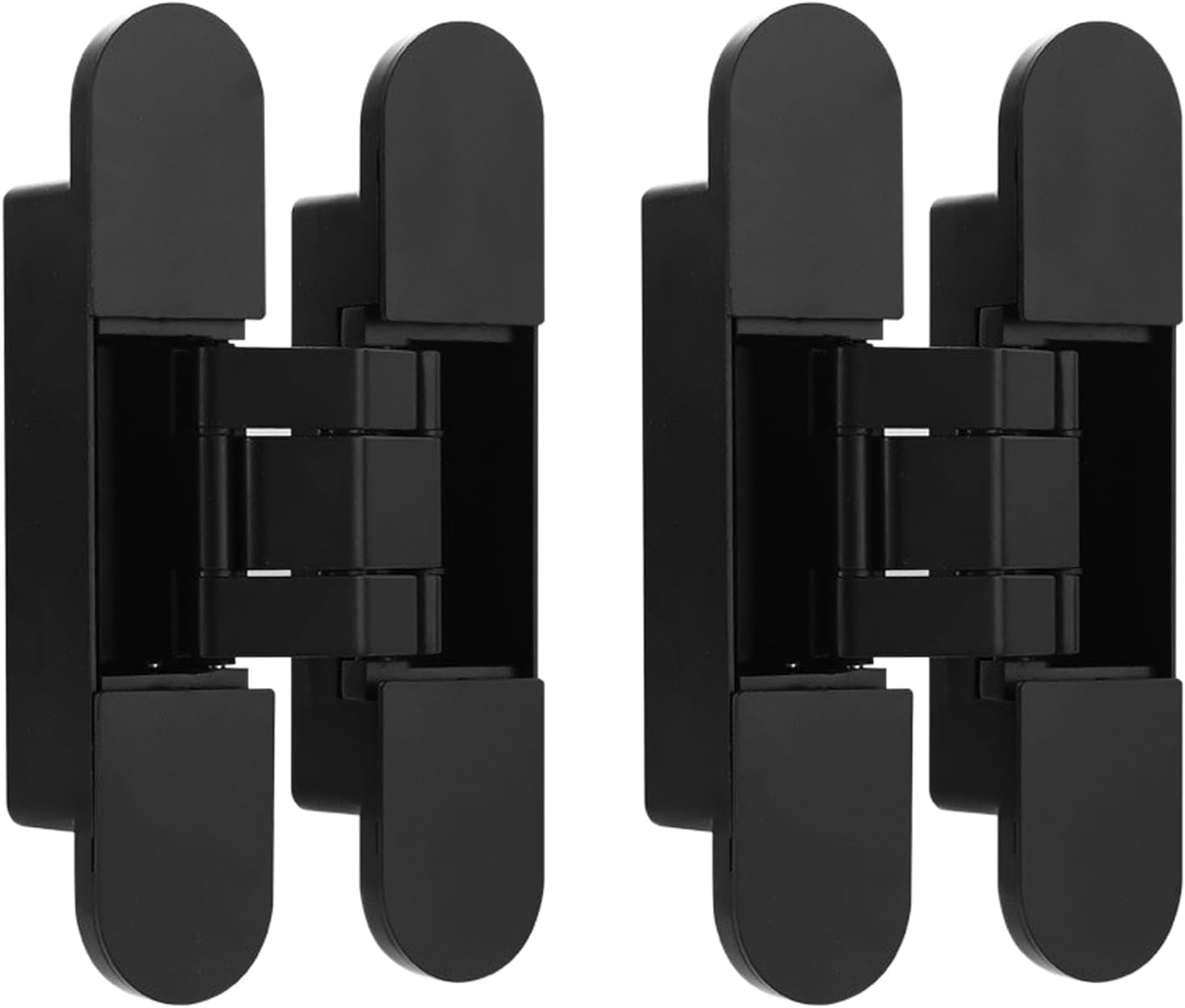 Eagles 6-inch Hidden Door Hinges Invisible Hinges Concealed Silent Door Hinge 180 Degree Swing 3 Way Adjustable Butt Hinge Zinc Alloy Secret Door Hinges, Black (2 Hinges)