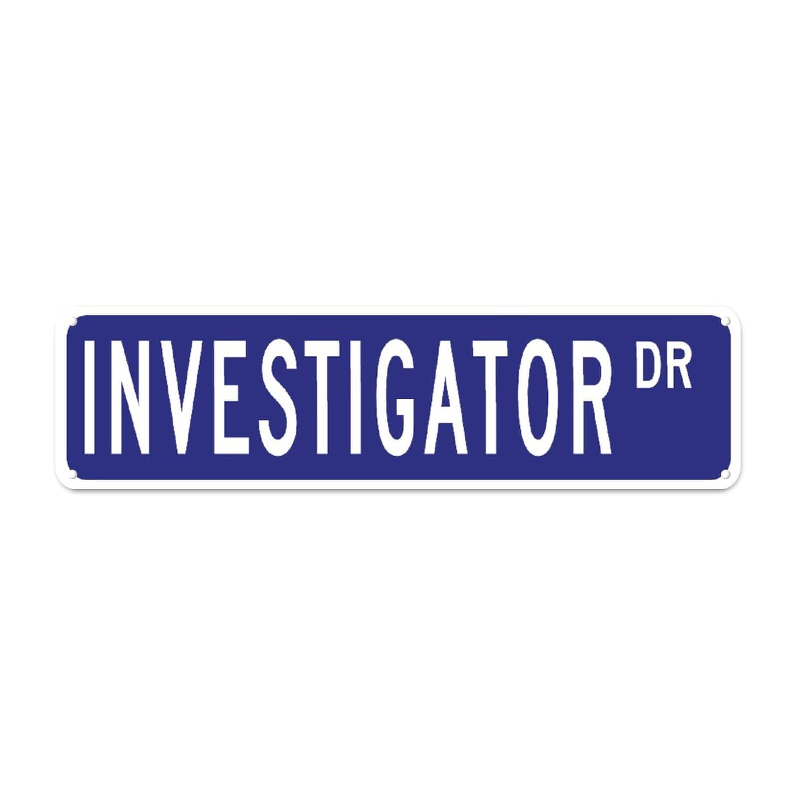 Investigator DR Retro Tin Signs Aluminum Art Plaque Gift Outdoor Home Kitchen Garden Wall UV-Resistant Decor 4x16 Inch