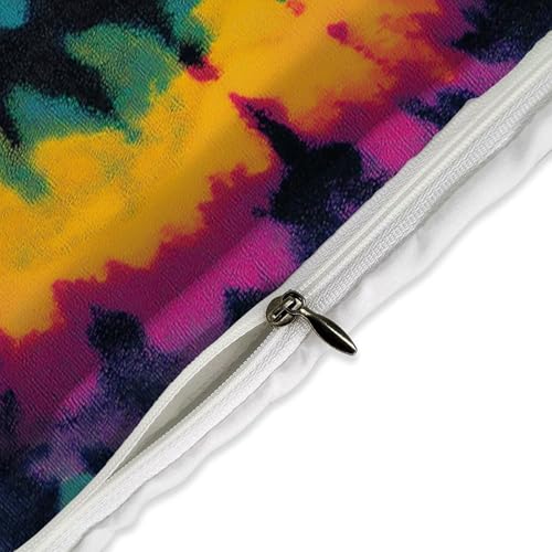 Housse de couette imprimée tie-dye 3D facile à enfiler avec son zip